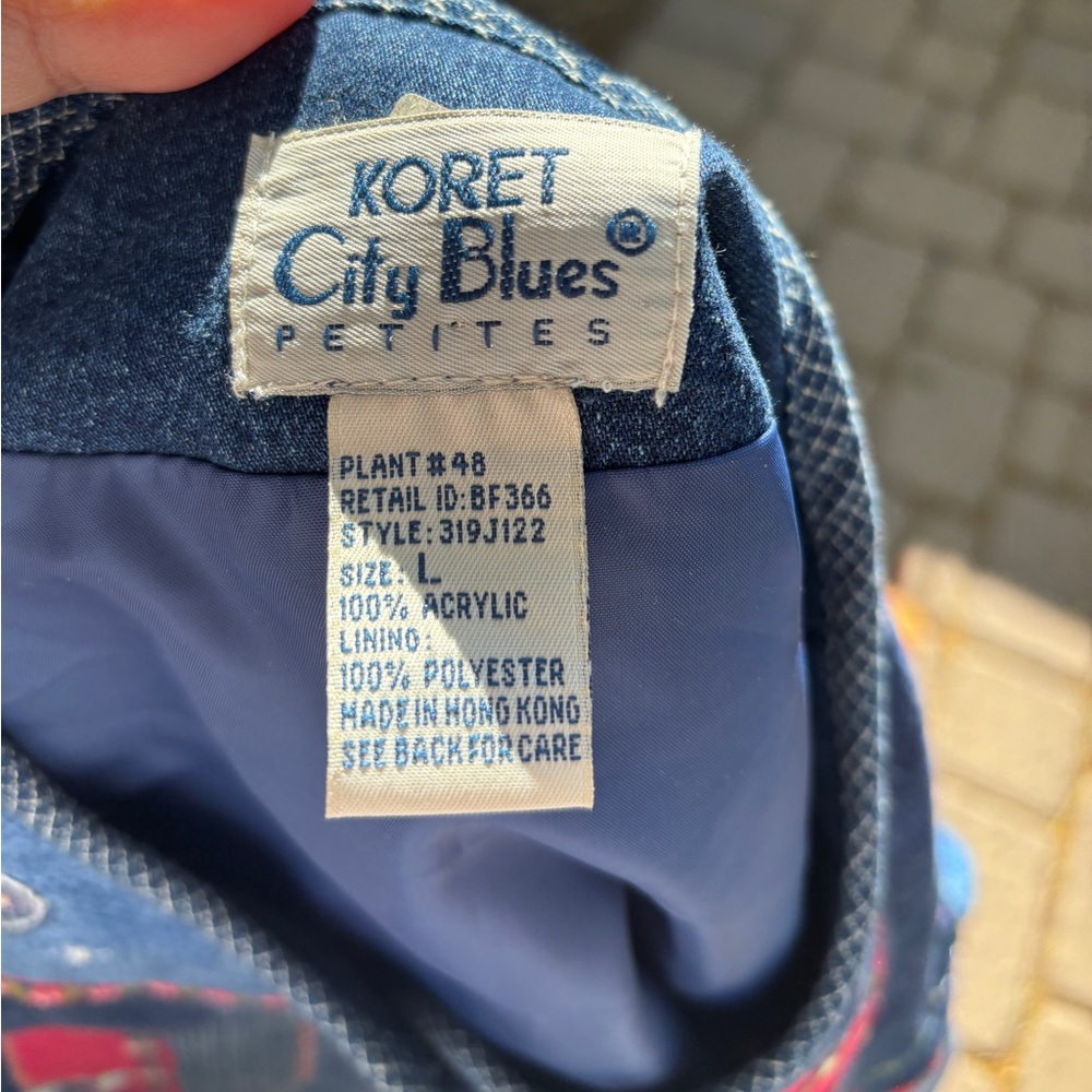 Koret City Blues Patchwork Lined Sweater Large Vi… - image 4